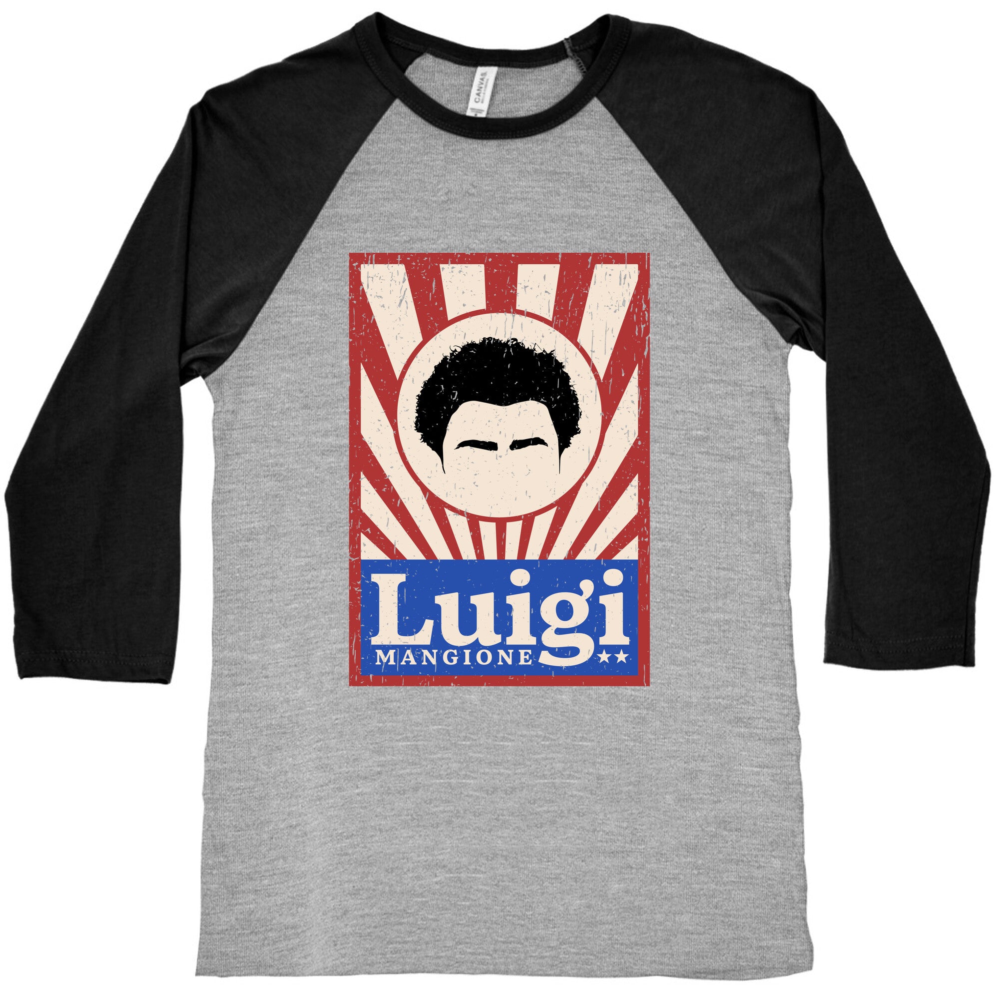 Luigi Mangione Campaign Poster Baseball Tee